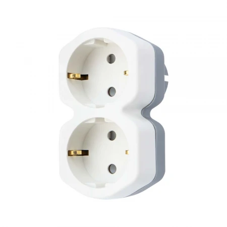 Двойник электрический 16А с/з и защитными шторками, белый REXANT 11-1087