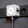 Двойник электрический Куб 16А с/з + 2хUSB-A 2,4А + USB Type-C 3А с ночной подсветкой, белый REXANT 11-1251