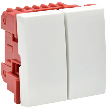 Выключатель двухклавишный ВК1-22-00-П (на 2 модуля) ПРАЙМЕР белый IEK CKK-40D-VD2-K01