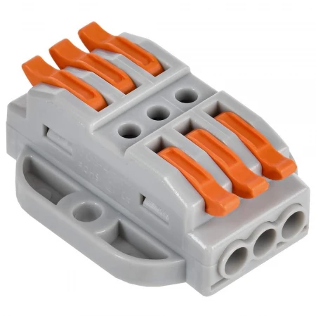 Строительно-монтажная клемма СМК 222-4133P проходная с площадкой (50шт/упак) IEK UKZ20-4133P-050