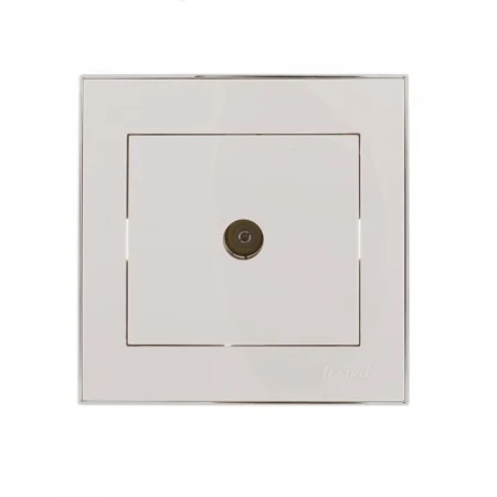 ТВ-розетка проходная Lezard Rain белая с бок. вст. хром 703-0225-129