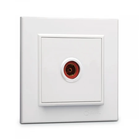 Розетка Makel телевизионная оконцевая TV 1-м СП Karea IP20 4дБ бел. 56001027