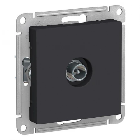 ТВ-розетка проходная Systeme Electric AtlasDesign карбон ATN001092