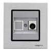 ТВ-розетка Vesta-Electric Exclusive Silver Metallic серебро FRZ00041012SER ТВ-розетка Vesta-Electric Exclusive Silver Metallic серебро FRZ00041012SER