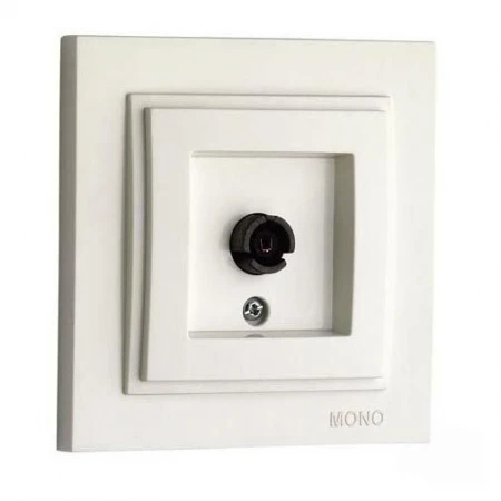 ТВ-розетка проходная Mono Electric Despina универсальная экран слоновая кость 102-010005-137