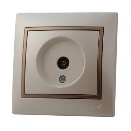 ТВ-розетка проходная Lezard Mira белый жемчуг с кор. вст. 701-3031-129