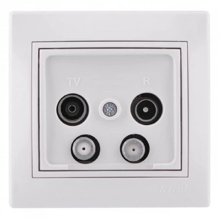 ТВ-розетка 2-ая оконечная спутник. Lezard Mira белая 701-0202-159