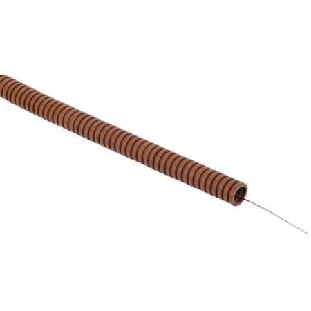 ELASTA Труба гофрированная ПВХ d=16мм с зондом дуб (25м) IEK ET-TG21-121-016-025-K24