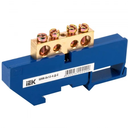 Шина N "ноль" на DIN-изол ШНИ-8х12-4-Д-С IEK YNN10-812-4D-K07