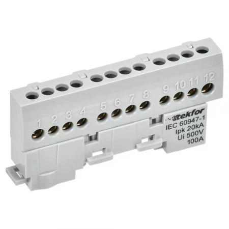 TEKFOR Шина L "фаза" изолированная на универсальном держателе 6х9-10-Ср IEK TF-NN10-10-KL-K03