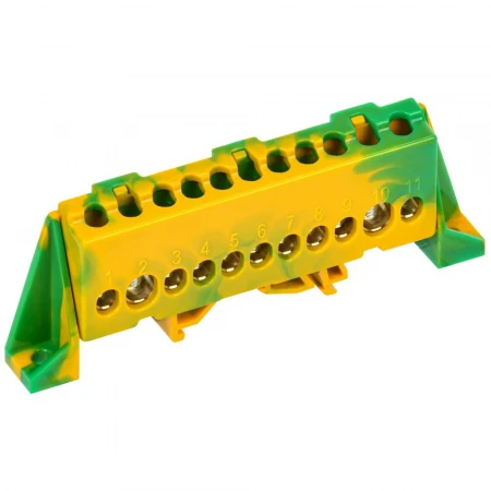 TEKFOR Шина PE "земля" в комбинированном DIN-изоляторе "Стойка" 8х12-11-ЖЗ IEK TF-NN20-11-DP-K52