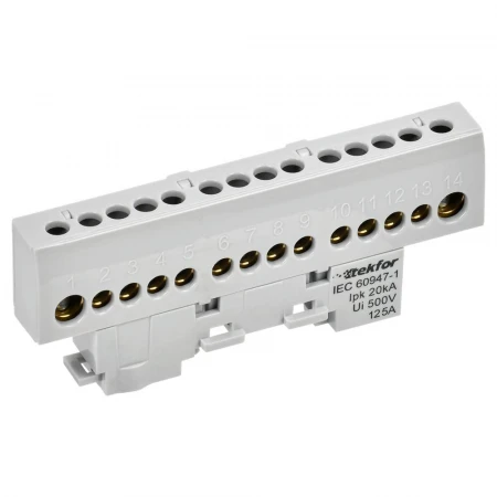 TEKFOR Шина L "фаза" изолированная на универсальном держателе 8х12-10-Ср IEK TF-NN20-10-KL-K03