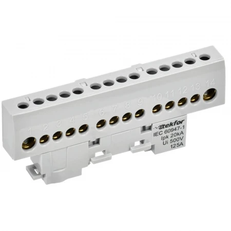 TEKFOR Шина L "фаза" изолированная на универсальном держателе 8х12-14-Ср IEK TF-NN20-14-KL-K03