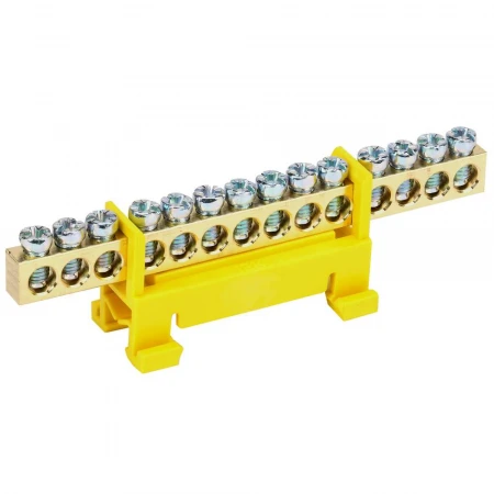 Шина PE "земля" на DIN-изоляторе типа "Стойка" ШНИ-6х9-14-С-Ж IEK YNN10-69-14P-K05