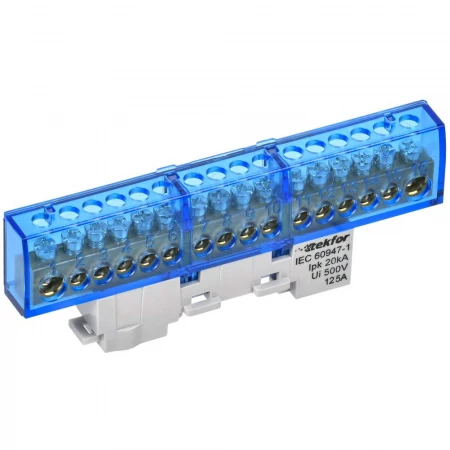 TEKFOR Шина N "ноль" неизолированная на универсальном держателе 8х12-16-С IEK TF-NN20-16-DL-K07