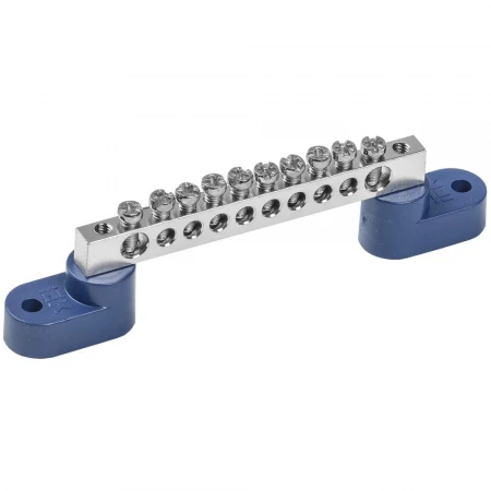 Шина N "ноль" на двух угловых изоляторах с никелевым покрытием ШНИ-6х9-10-У2-С IEK YNN10-10-C2-K07-N