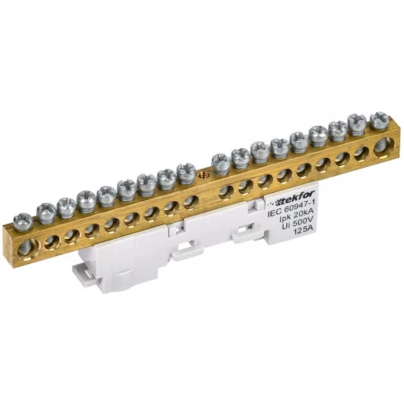 TEKFOR Шина L "фаза" неизолированная на универсальном держателе 8х12-18-Ср IEK TF-NN20-18-DL-K03