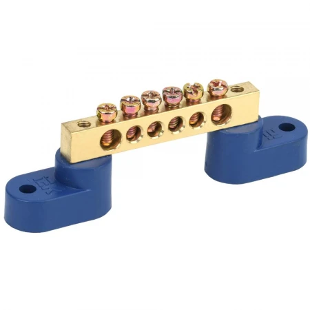 Шина N "ноль" на двух угловых изоляторах ШНИ-6х9-6-У2-С IEK YNN10-69-6C2-K07