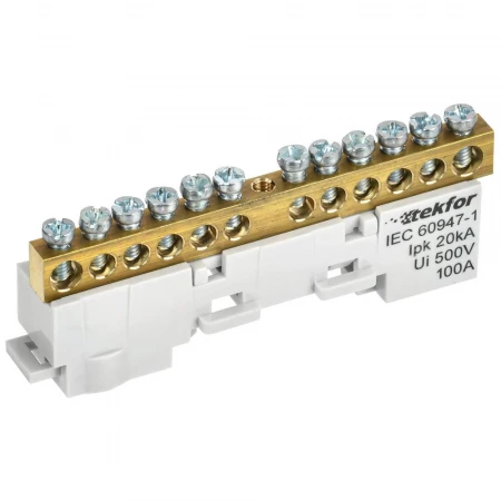 TEKFOR Шина L "фаза" неизолированная на универсальном держателе 6х9-12-Ср IEK TF-NN10-12-DL-K03