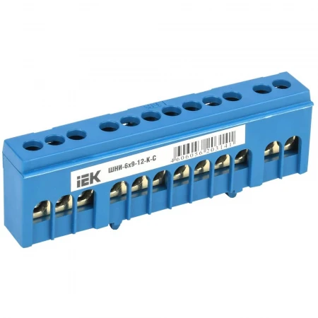 Шина N "ноль" в корпусном изоляторе на DIN-рейку ШНИ-6х9-12-К-С IEK YNN10-69-12KD-K07