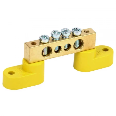 Шина PE "земля" на двух угловых изоляторах ШНИ-8х12-4-У2-Ж IEK YNN10-812-4C2-K05