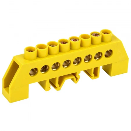 Шина PE "земля" в комбинированном DIN-изоляторе типа "Стойка" ШНИ-8х12-8-КС-Ж IEK YNN10-812-8DP-K05