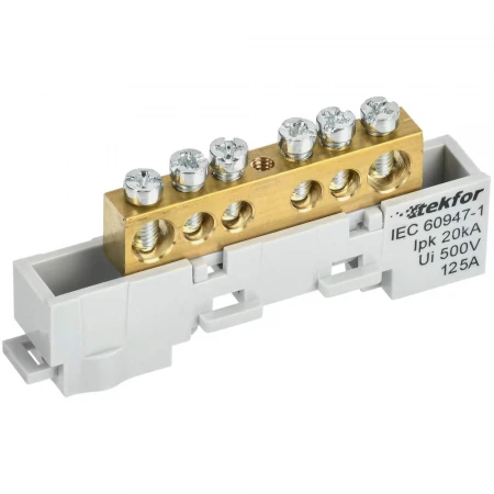 TEKFOR Шина L "фаза" неизолированная на универсальном держателе 8х12-6-Ср IEK TF-NN20-06-DL-K03