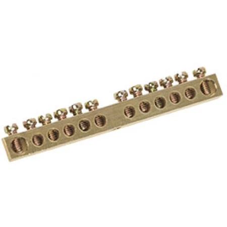 Шина PEN "земля-ноль" 8х12мм 24/1 (24групп/крепеж по центру) IEK YNN20-24-100