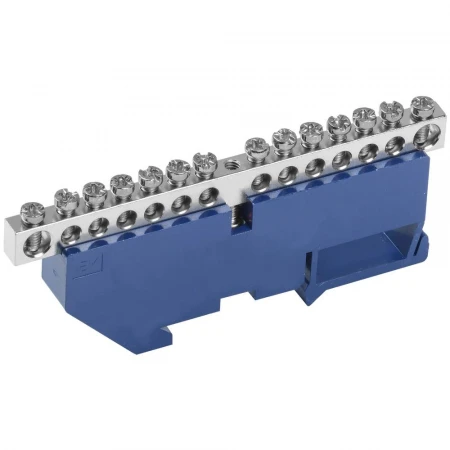 Шина N "ноль" на DIN-изоляторе с никелевым покрытием ШНИ-6х9-14-Д-С IEK YNN10-14-D-K07-N