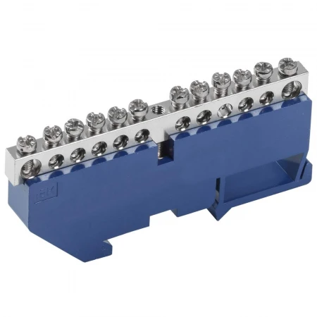 Шина N "ноль" на DIN-изоляторе с никелевым покрытием ШНИ-6х9-12-Д-С IEK YNN10-12-D-K07-N