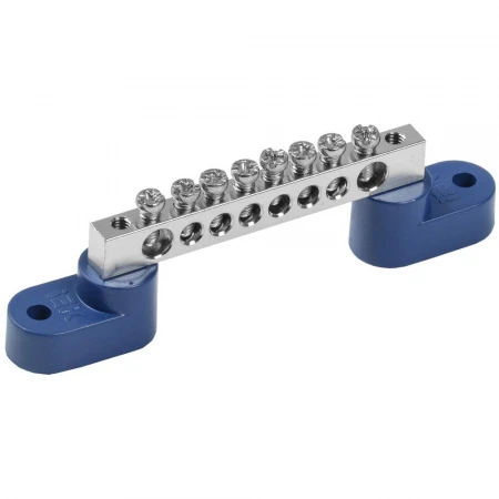 Шина N "ноль" на двух угловых изоляторах с никелевым покрытием ШНИ-6х9-8-У2-С IEK YNN10-08-C2-K07-N