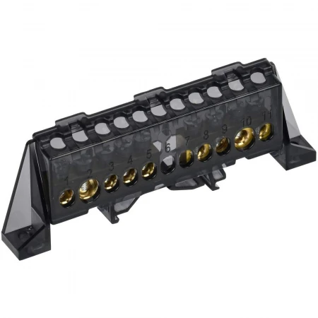 TEKFOR Шина N "ноль" в комбинированном DIN-изоляторе "Стойка" 8х12-(4+5)-Ч IEK TF-NN20-45-DP-K02