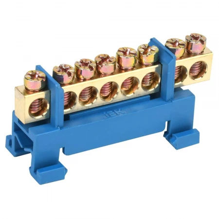 Шина N "ноль" на DIN-изоляторе типа "Стойка" ШНИ-6х9-8-С-С IEK YNN10-69-8P-K07