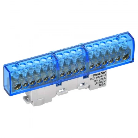 TEKFOR Шина N "ноль" неизолированная на универсальном держателе 8х12-18-С IEK TF-NN20-18-DL-K07