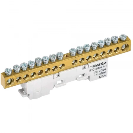 TEKFOR Шина L "фаза" неизолированная на универсальном держателе 8х12-16-Ср IEK TF-NN20-16-DL-K03