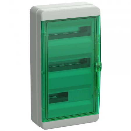 TEKFOR Корпус пластиковый КМПн-36 IP65 зеленая прозрачная дверь IEK TF5-KP72-N-36-65-K03-K06