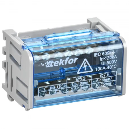 TEKFOR Шины на DIN-рейку (кросс-модуль) ШНК 2х7 L+PEN IEK TF-DN10-2-07-100