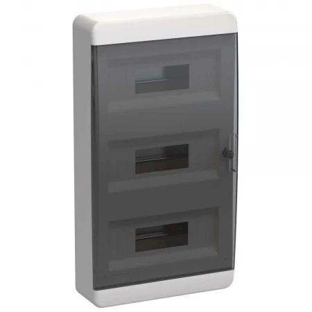 TEKFOR Корпус пластиковый ЩРН-П-36 IP41 черная прозрачная дверь IEK TF5-KP12-N-36-41-K01-K03