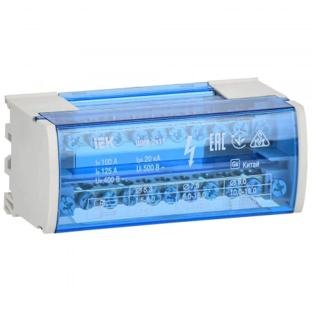 Шины на DIN-рейку в корпусе (кросс-модуль) ШНК 2х11 L+PEN IEK YND10-2-11-050