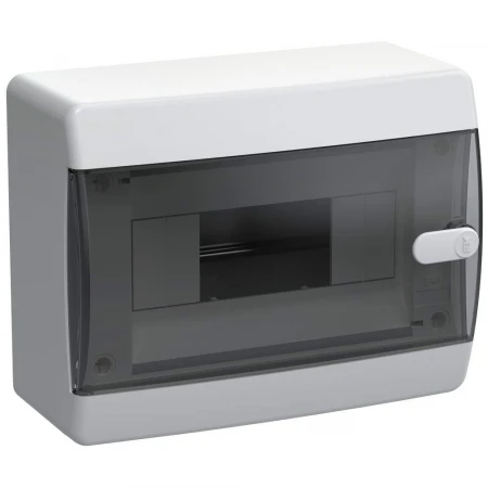 UNION Compact Корпус пластиковый ЩРН-П-8 IP41 черная прозрачная дверь IEK UIC-KP12-N-08-41-K01