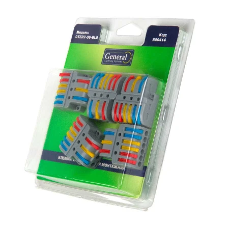 Клемма универсальная монтажная разветвительная General GTER7-36-BL5, блистер 5шт