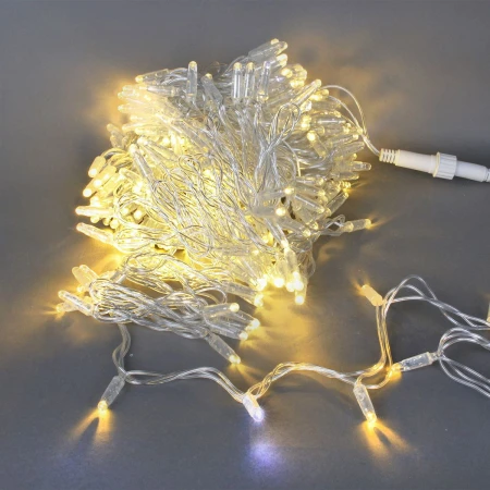 Уличная светодиодная гирлянда Sneha нить 230V теплый белый мерцающий A-047C WW/WT FLASH