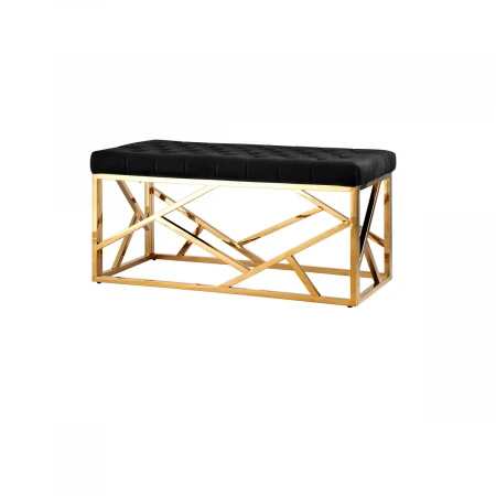 Банкетка Stool Group АРТ ДЕКО вельвет черный сталь золото BENCH-016-TG