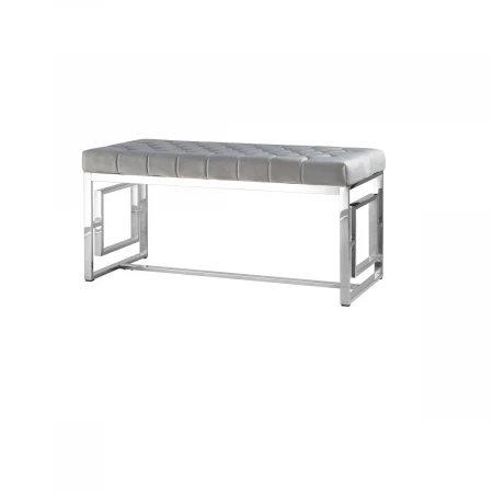 Банкетка Stool Group БРУКЛИН вельвет серый сталь серебро BENCH-012-GR