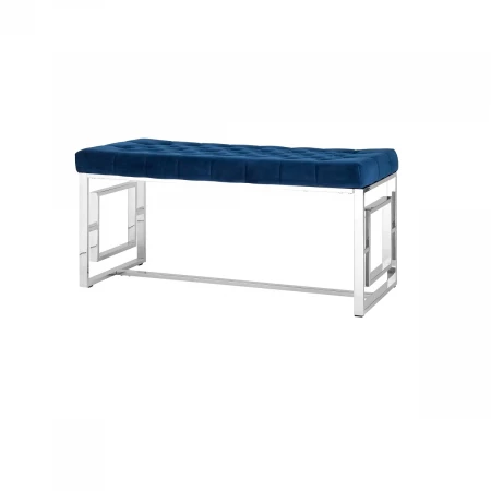 Банкетка Stool Group БРУКЛИН вельвет синий сталь серебро BENCH-012