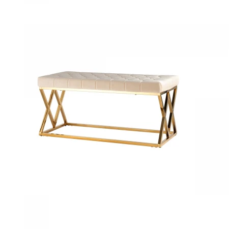 Банкетка Stool Group ИНСИГНИЯ вельвет бежевый сталь золото BENCH-011-TG-BG