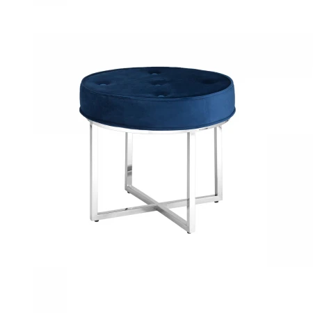 Банкетка Stool Group САПФИР вельвет синий сталь серебро OTTOMAN-003 BLUE/SILVER