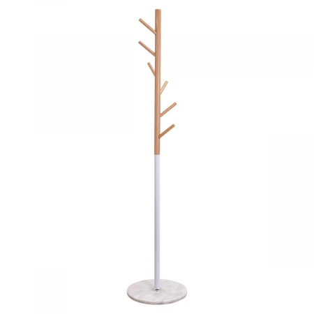 Напольная вешалка AksHome Agata белый, дерево + металл 66649