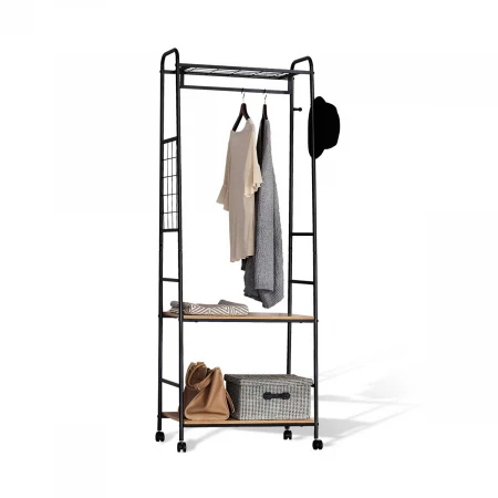 Гардеробная вешалка Sheffilton SHT-WR21 черный муар/скандинавский дуб 1784096801