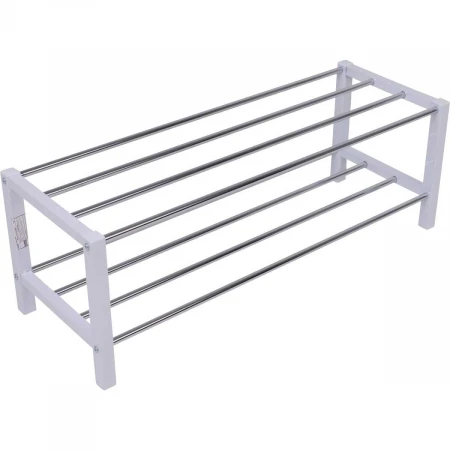 Обувница AksHome Iris белый/металл 77629